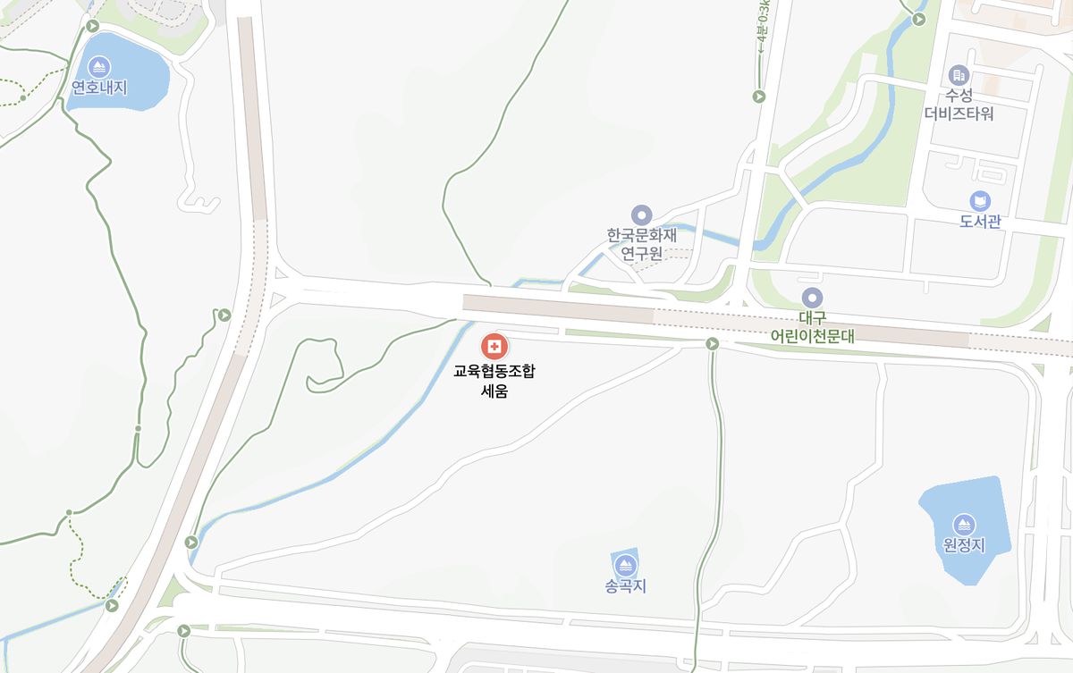 교육협동조합 세움 위치 지도 — 대구 수성구 유니버시아드로 66-32